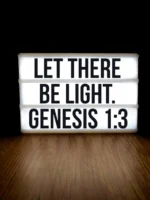 Lightbox displaying Genesis 1:3 'Let - Credits: pexels