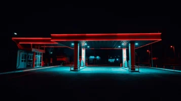 Urban gas station illuminated with - Credits: pexels
