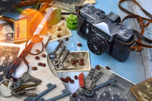 A nostalgic flat lay featuring - Credits: pexels