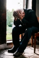 Senior man in black, grieving - Credits: pexels