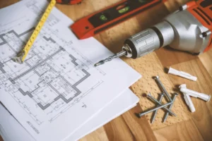 Close-up of construction blueprint with - Credits: pexels