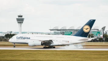 Lufthansa Airbus A380 landing at - Credits: pexels