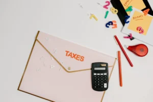 Flat lay of a tax - Credits: pexels