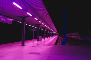 Explore the vibrant neon-lit train - Credits: pexels