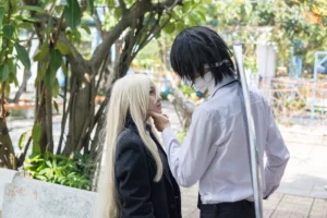 Two cosplayers in an engaging - Credits: pexels